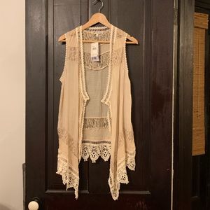 NWT Jolt lace cardigan coverup